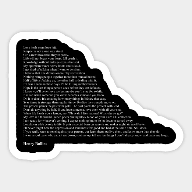 Henry Rollins Quotes Sticker by qqqueiru